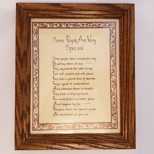 Some People Are Very Special Poem Framed Plaque